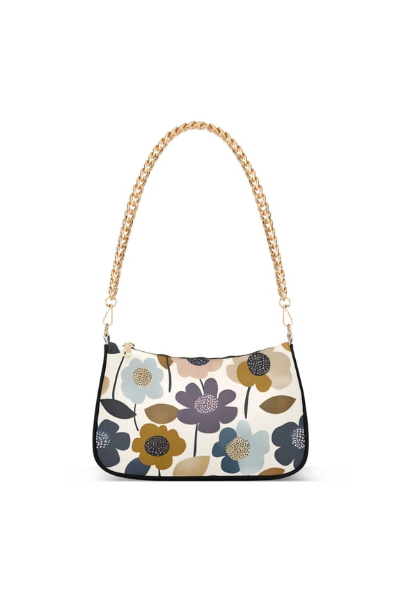 Womens Shoulder Bag with Chain Strap Clutch Purse Cute Tote Handbag, Colorful Floral