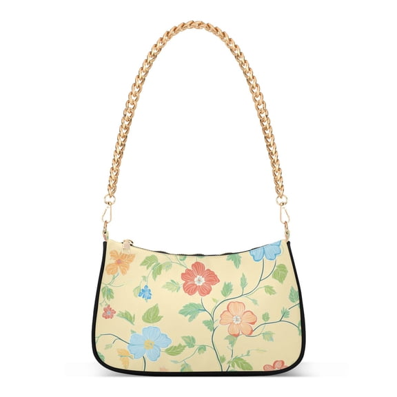 FORMRS Womens Shoulder Bag with Chain Strap Clutch Purse Cute Tote Handbag, Colorful Flower