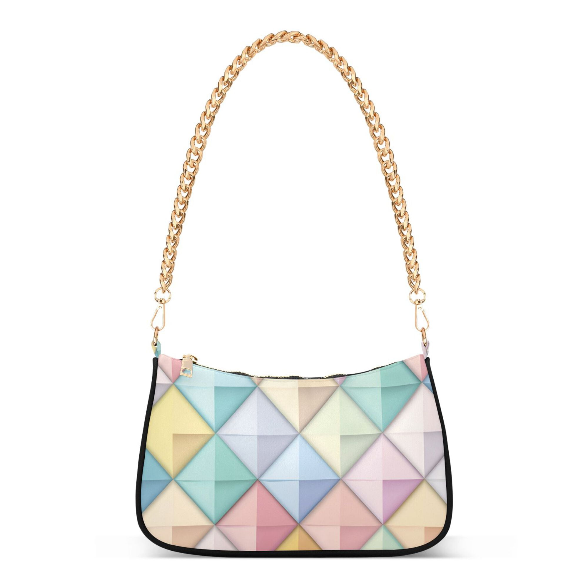 FORMRS Womens Shoulder Bag with Chain Strap Clutch Purse Cute Tote Handbag, Colorful Geometric