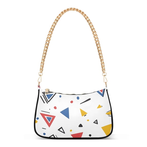 FORMRS Womens Shoulder Bag with Chain Strap Clutch Purse Cute Tote Handbag, Colorful Geometric