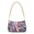 thumbnail image 1 of FORMRS Womens Shoulder Bag with Chain Strap Clutch Purse Cute Tote Handbag, Colorful Wavy Pattern, 1 of 7