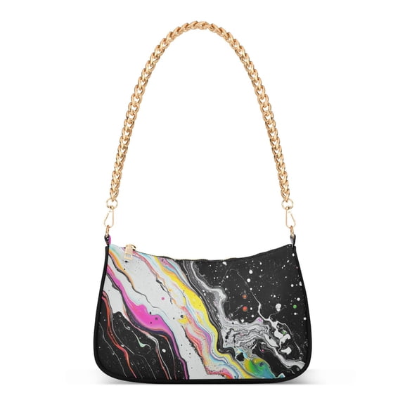 FORMRS Womens Shoulder Bag with Chain Strap Clutch Purse Cute Tote Handbag, Colorful White