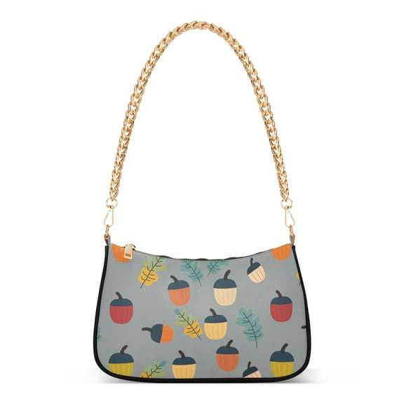 FORMRS Womens Shoulder Bag with Chain Strap Clutch Purse Cute Tote Handbag, Cute Acorns Pattern