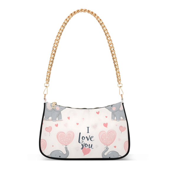 FORMRS Womens Shoulder Bag with Chain Strap Clutch Purse Cute Tote Handbag, Cute Elephant