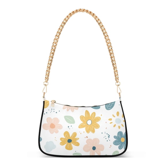 FORMRS Womens Shoulder Bag with Chain Strap Clutch Purse Cute Tote Handbag, Cute Floral