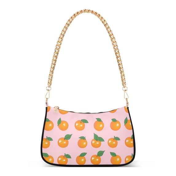 FORMRS Womens Shoulder Bag with Chain Strap Clutch Purse Cute Tote Handbag, Cute Oranges