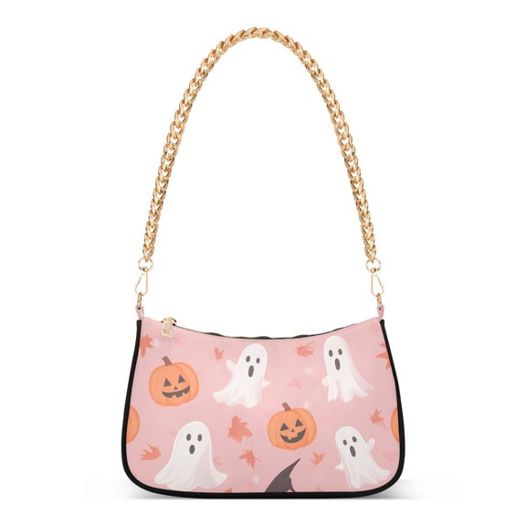 FORMRS Womens Shoulder Bag with Chain Strap Clutch Purse Cute Tote Handbag, Cute Pink Halloween