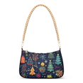thumbnail image 1 of FORMRS Womens Shoulder Bag with Chain Strap Clutch Purse Cute Tote Handbag, Dark Blue Christmas, 1 of 7