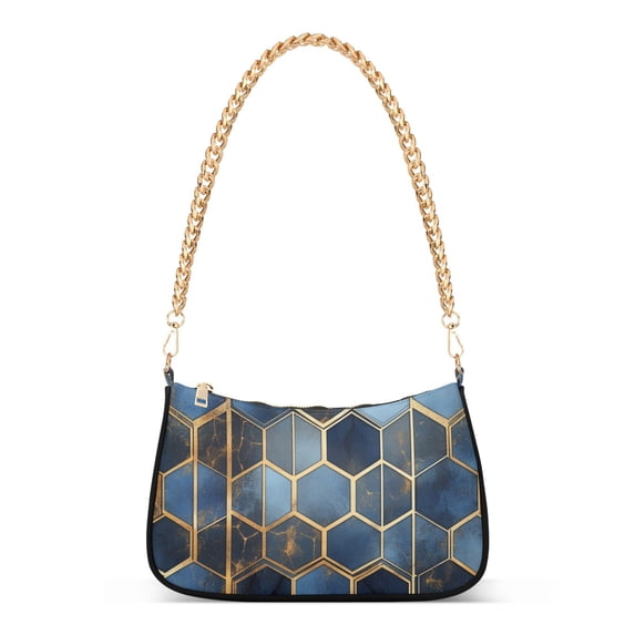 FORMRS Womens Shoulder Bag with Chain Strap Clutch Purse Cute Tote Handbag, Elegant Hexagon Pattern
