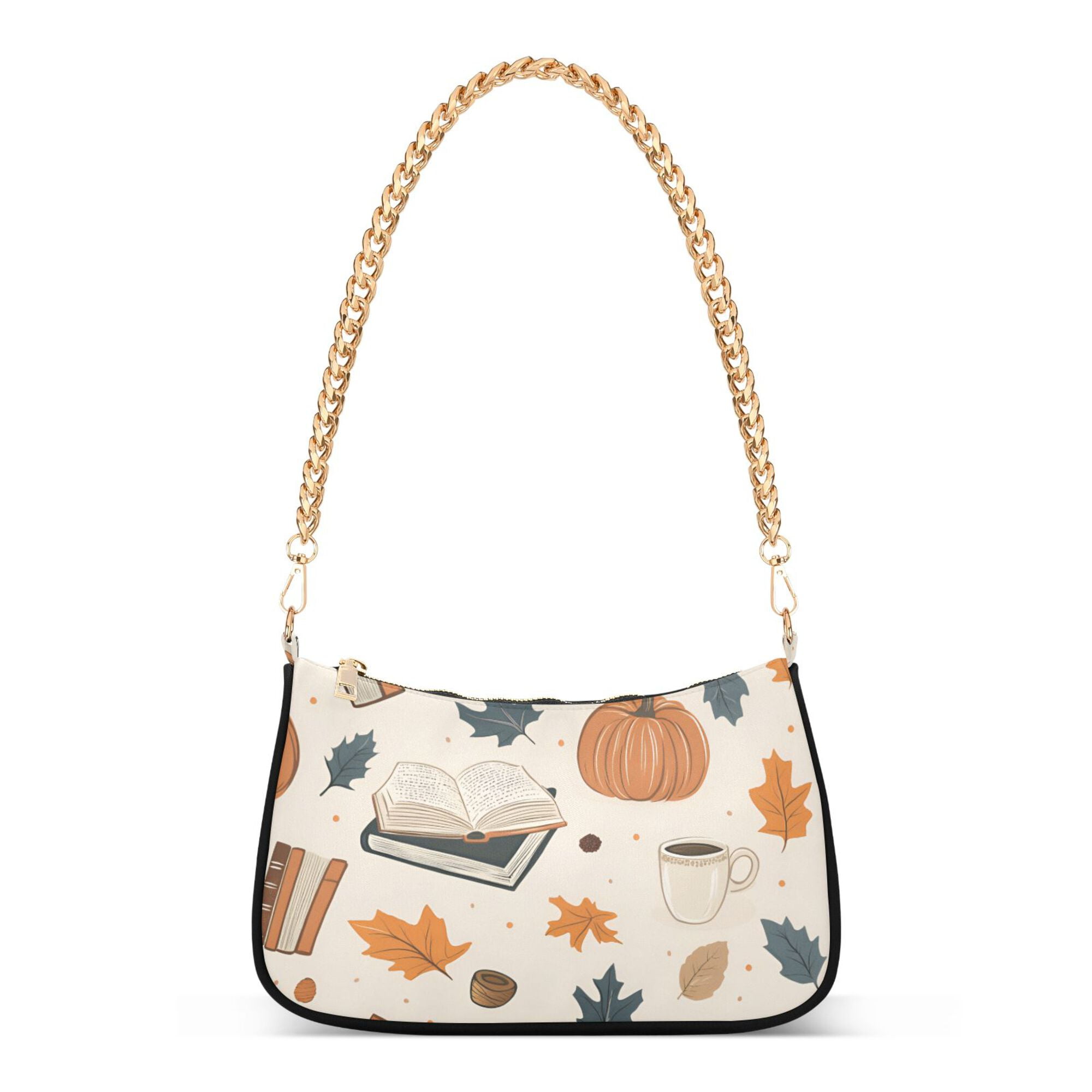 FORMRS Womens Shoulder Bag with Chain Strap Clutch Purse Cute Tote Handbag, Fall Books