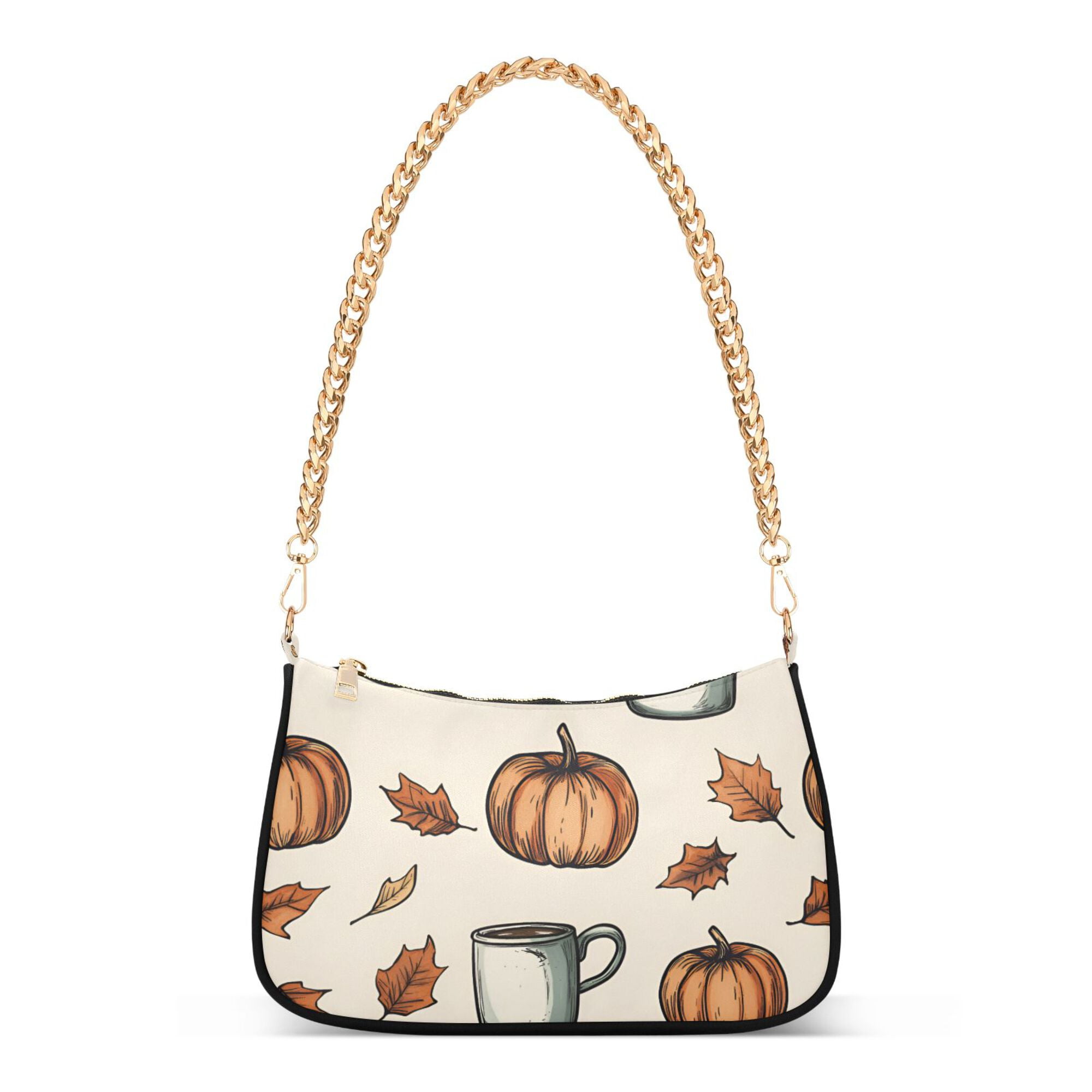 FORMRS Womens Shoulder Bag with Chain Strap Clutch Purse Cute Tote Handbag, Fall Leaves