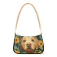 thumbnail image 1 of FORMRS Womens Shoulder Bag with Chain Strap Clutch Purse Cute Tote Handbag, Flowers and Dog, 1 of 7