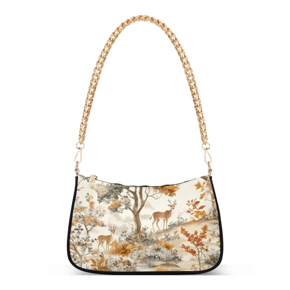 FORMRS Womens Shoulder Bag with Chain Strap Clutch Purse Cute Tote Handbag, Forest Pattern