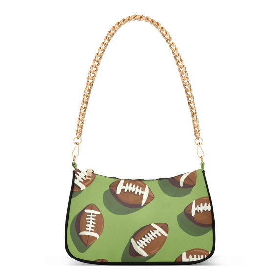 FORMRS Womens Shoulder Bag with Chain Strap Clutch Purse Cute Tote Handbag, Game Day Footballs