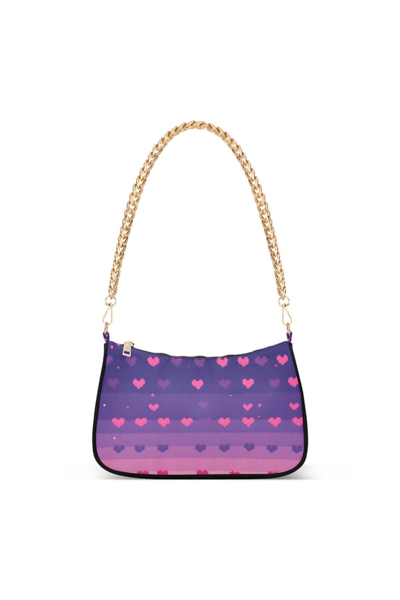 Womens Shoulder Bag with Chain Strap Clutch Purse Cute Tote Handbag, Gradient Love