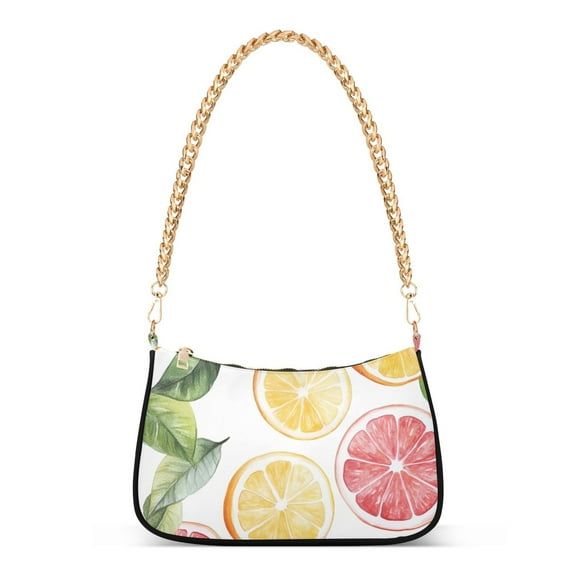 FORMRS Womens Shoulder Bag with Chain Strap Clutch Purse Cute Tote Handbag, Grapefruit Slices