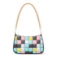 thumbnail image 1 of FORMRS Womens Shoulder Bag with Chain Strap Clutch Purse Cute Tote Handbag, Gray Checkered Pattern, 1 of 7