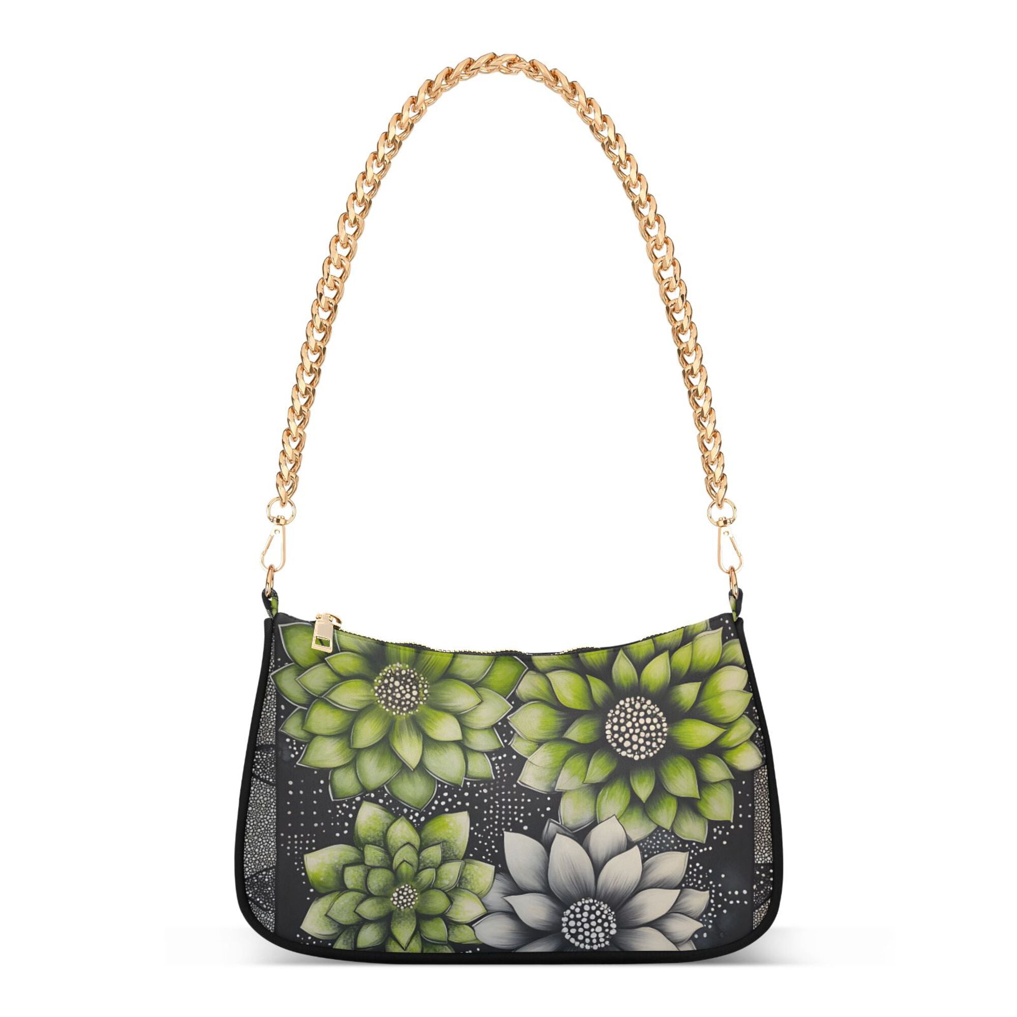 FORMRS Womens Shoulder Bag with Chain Strap Clutch Purse Cute Tote Handbag, Gray Floral