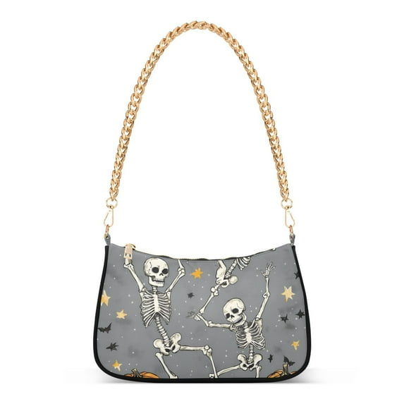 FORMRS Womens Shoulder Bag with Chain Strap Clutch Purse Cute Tote Handbag, Gray Halloween Dancing
