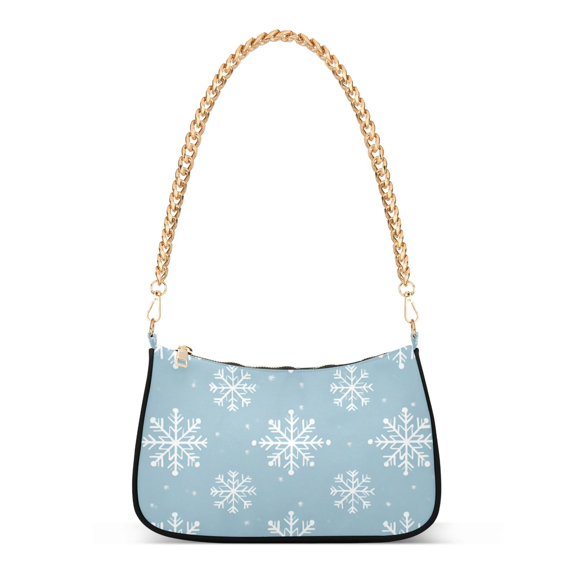 FORMRS Womens Shoulder Bag with Chain Strap Clutch Purse Cute Tote Handbag, Gray Snowflake
