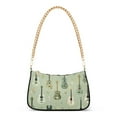 thumbnail image 1 of FORMRS Womens Shoulder Bag with Chain Strap Clutch Purse Cute Tote Handbag, Green Floral Guitar Pattern, 1 of 7