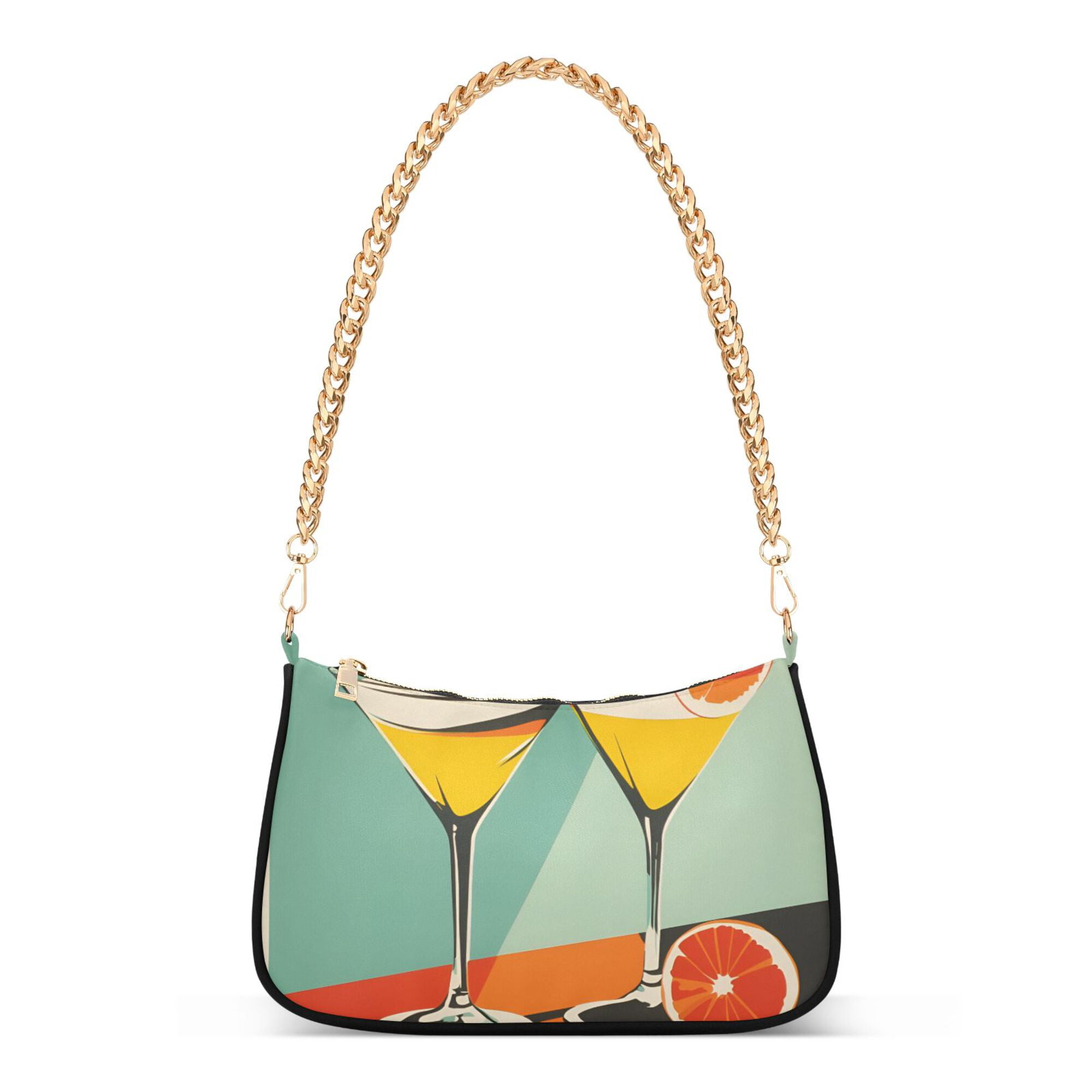 FORMRS Womens Shoulder Bag with Chain Strap Clutch Purse Cute Tote Handbag, Green Glasses