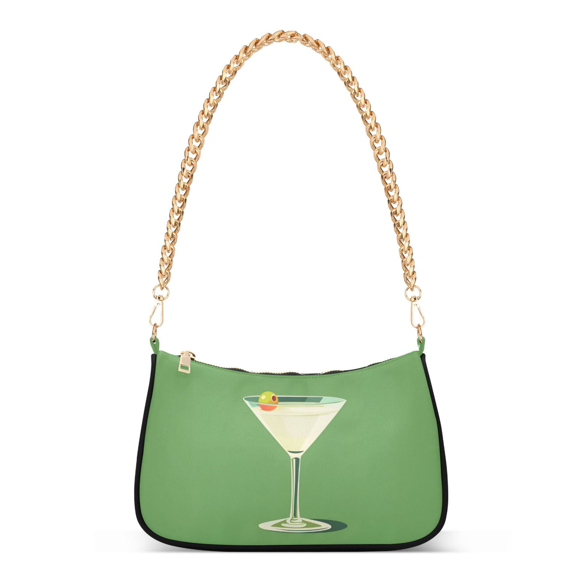 FORMRS Womens Shoulder Bag with Chain Strap Clutch Purse Cute Tote Handbag, Green Lemon Juice