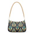 thumbnail image 1 of FORMRS Womens Shoulder Bag with Chain Strap Clutch Purse Cute Tote Handbag, Green Peacock Pattern, 1 of 7
