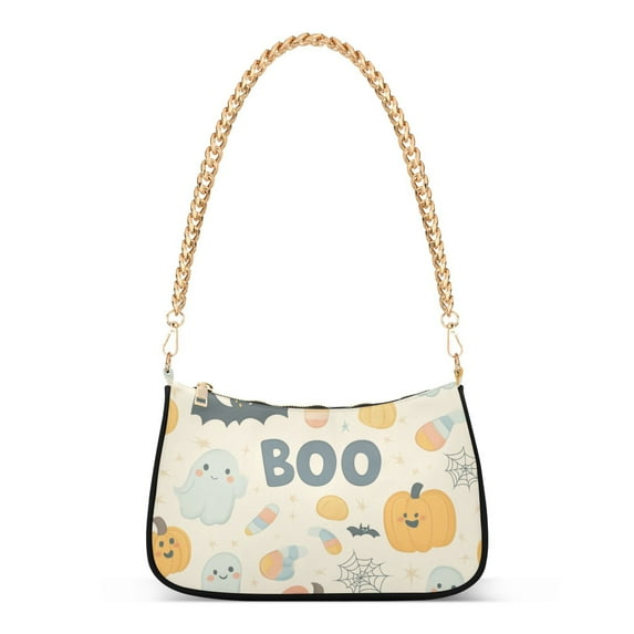 FORMRS Womens Shoulder Bag with Chain Strap Clutch Purse Cute Tote Handbag, Halloween Cute Pumpkins
