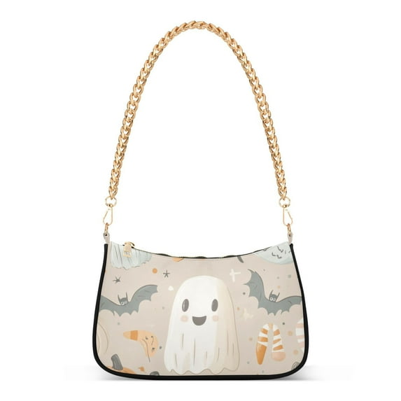 FORMRS Womens Shoulder Bag with Chain Strap Clutch Purse Cute Tote Handbag, Halloween Ghosts
