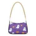 thumbnail image 1 of FORMRS Womens Shoulder Bag with Chain Strap Clutch Purse Cute Tote Handbag, Halloween Purple Ghosts, 1 of 7