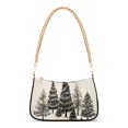 thumbnail image 1 of FORMRS Womens Shoulder Bag with Chain Strap Clutch Purse Cute Tote Handbag, Hand Drawn Christmas Trees, 1 of 7