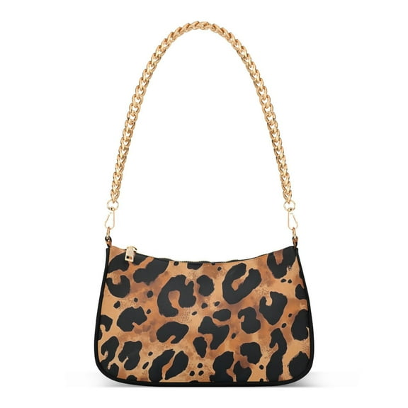 FORMRS Womens Shoulder Bag with Chain Strap Clutch Purse Cute Tote Handbag, Leopard Pattern