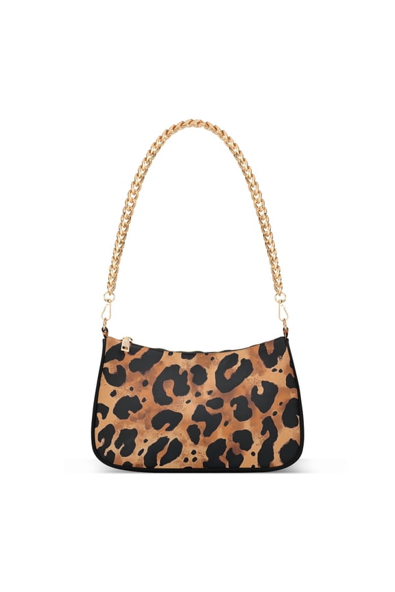 Womens Shoulder Bag with Chain Strap Clutch Purse Cute Tote Handbag, Leopard Pattern
