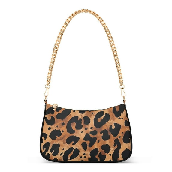 FORMRS Womens Shoulder Bag with Chain Strap Clutch Purse Cute Tote Handbag, Leopard Pattern