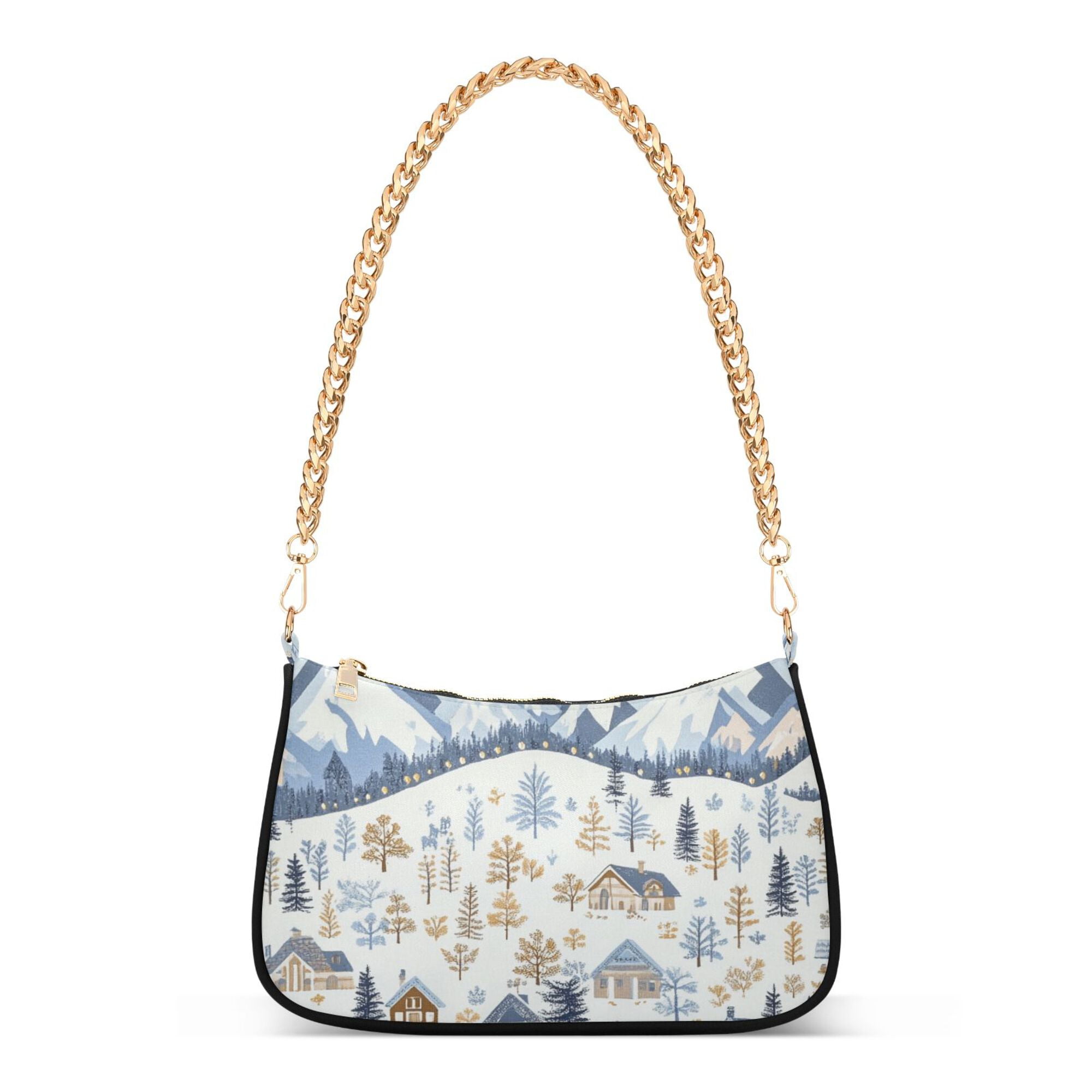 FORMRS Womens Shoulder Bag with Chain Strap Clutch Purse Cute Tote Handbag, Light Blue Mountain