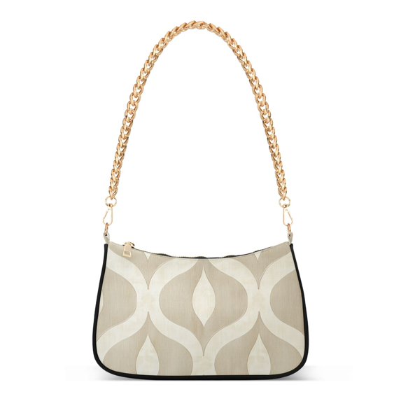 FORMRS Womens Shoulder Bag with Chain Strap Clutch Purse Cute Tote Handbag, Light Brown Pattern