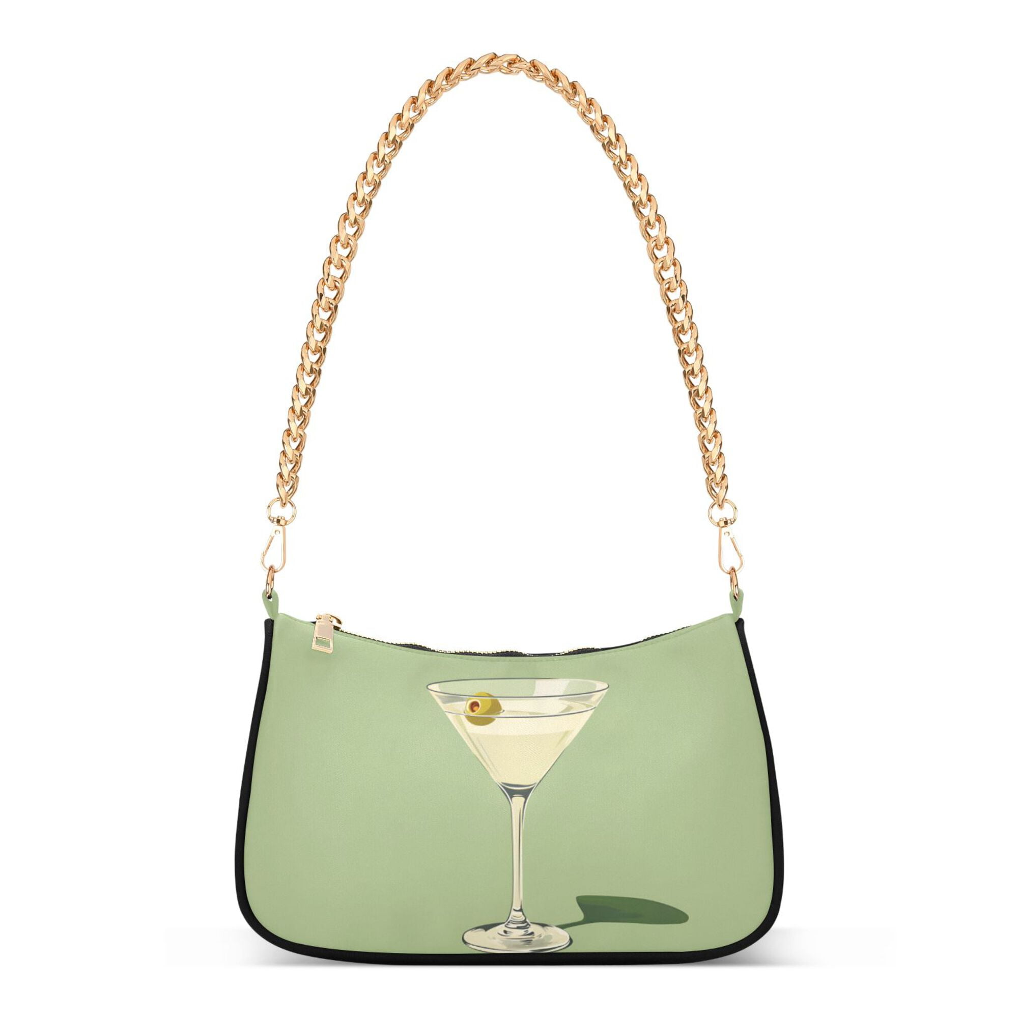 FORMRS Womens Shoulder Bag with Chain Strap Clutch Purse Cute Tote Handbag, Light Green Martini
