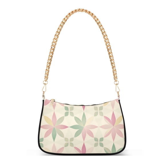 FORMRS Womens Shoulder Bag with Chain Strap Clutch Purse Cute Tote Handbag, Light Pink Geometric