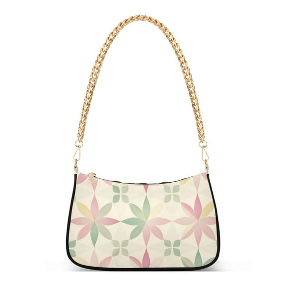FORMRS Womens Shoulder Bag with Chain Strap Clutch Purse Cute Tote Handbag, Light Pink Geometric