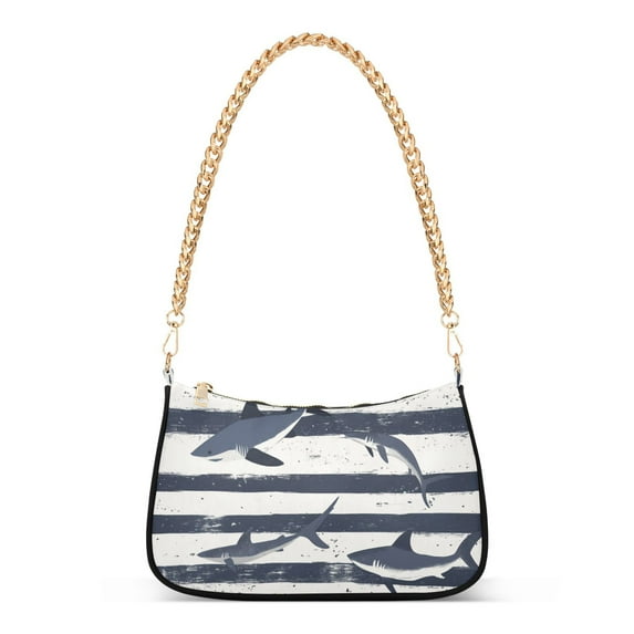 FORMRS Womens Shoulder Bag with Chain Strap Clutch Purse Cute Tote Handbag, Light Sharks