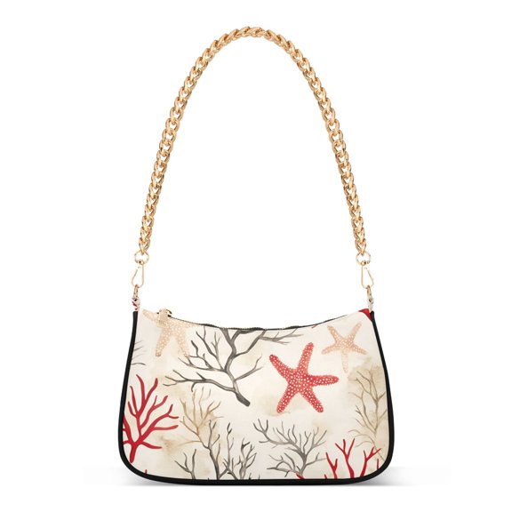FORMRS Womens Shoulder Bag with Chain Strap Clutch Purse Cute Tote Handbag, Light Starfish