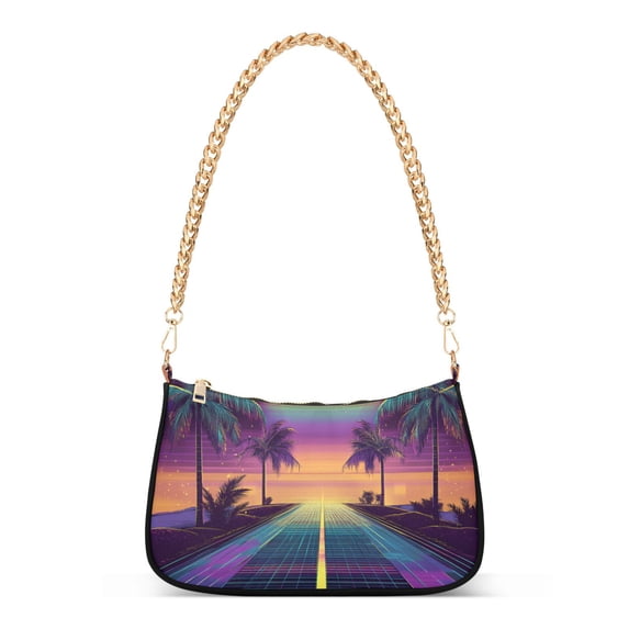 FORMRS Womens Shoulder Bag with Chain Strap Clutch Purse Cute Tote Handbag, Neon Road