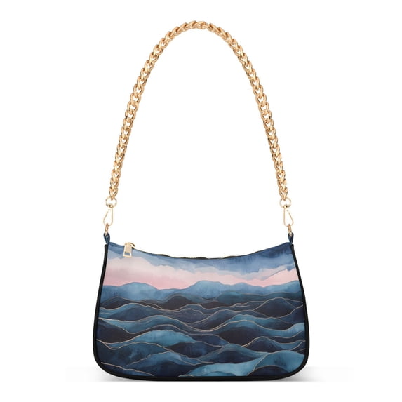 FORMRS Womens Shoulder Bag with Chain Strap Clutch Purse Cute Tote Handbag, Ocean Waves