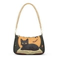 thumbnail image 1 of FORMRS Womens Shoulder Bag with Chain Strap Clutch Purse Cute Tote Handbag, Orange Halloween Cat, 1 of 7
