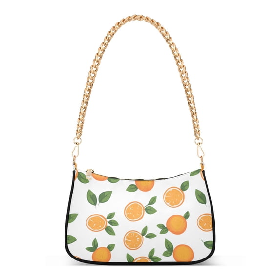 FORMRS Womens Shoulder Bag with Chain Strap Clutch Purse Cute Tote Handbag, Orange