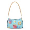 thumbnail image 1 of FORMRS Womens Shoulder Bag with Chain Strap Clutch Purse Cute Tote Handbag, Pink Beach Toys Pattern, 1 of 7