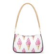 thumbnail image 1 of FORMRS Womens Shoulder Bag with Chain Strap Clutch Purse Cute Tote Handbag, Pink Cartoon Ice Cream, 1 of 7