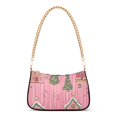 thumbnail image 1 of FORMRS Womens Shoulder Bag with Chain Strap Clutch Purse Cute Tote Handbag, Pink Gingerbread House, 1 of 7