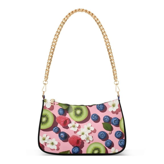 FORMRS Womens Shoulder Bag with Chain Strap Clutch Purse Cute Tote Handbag, Pink Kiwi